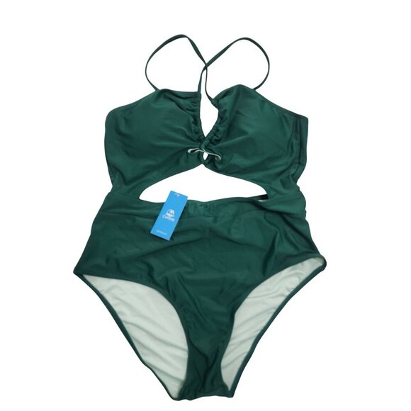 Cupshe Womens Green Cutout One-Piece Swimsuit Adjustable Straps - Size Large - Picture 1 of 4